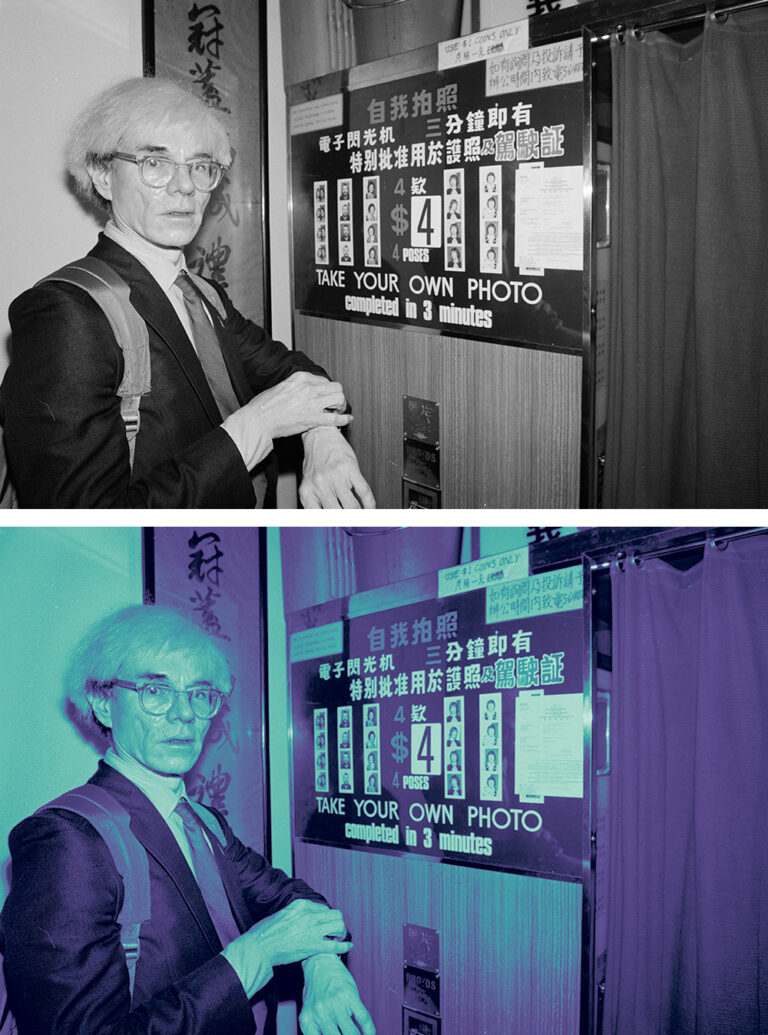 Andy in Front of Passport and Drivers’s License Photobooth